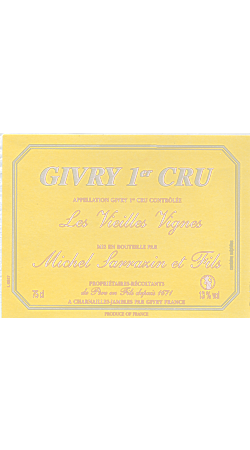 Michel Sarrazin & Fils - 1er Cru Vieilles Vignes 2011 - Givry